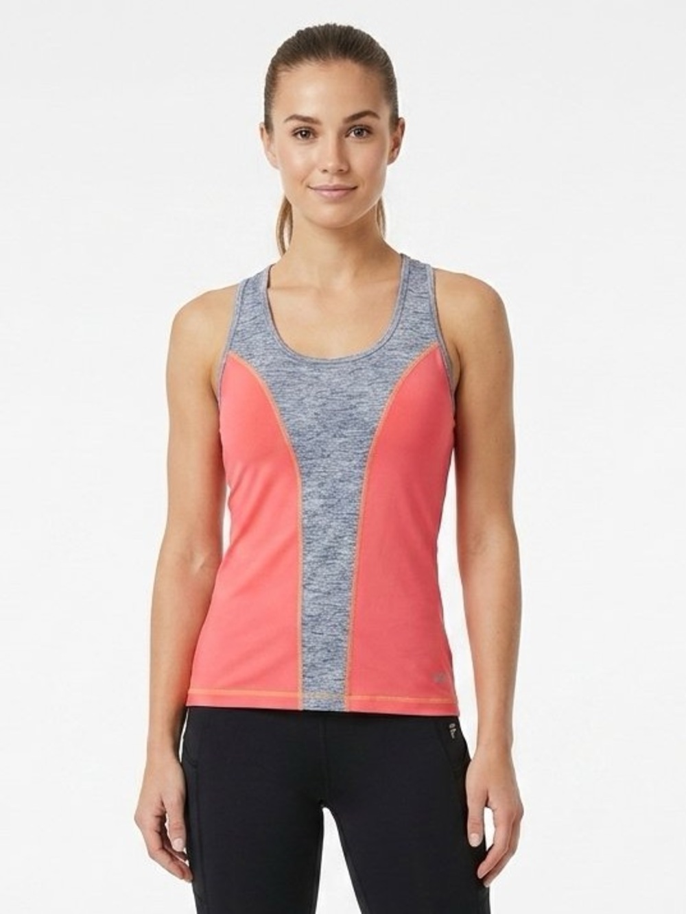 FILA Orange Gray Athletic Tank Top XS Shelf Bra $35 EUC